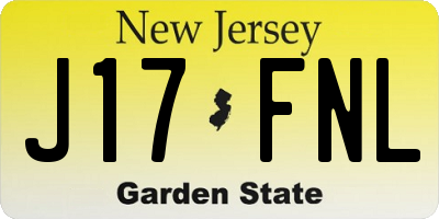 NJ license plate J17FNL