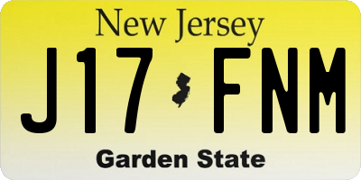 NJ license plate J17FNM