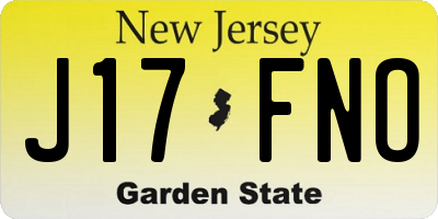 NJ license plate J17FNO