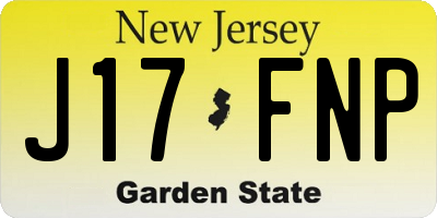 NJ license plate J17FNP