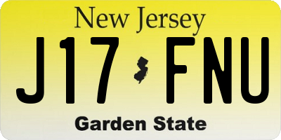 NJ license plate J17FNU