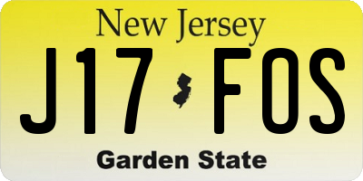 NJ license plate J17FOS