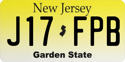 NJ license plate J17FPB