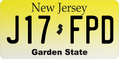 NJ license plate J17FPD