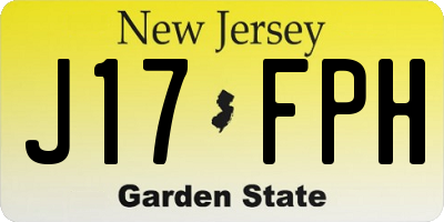 NJ license plate J17FPH