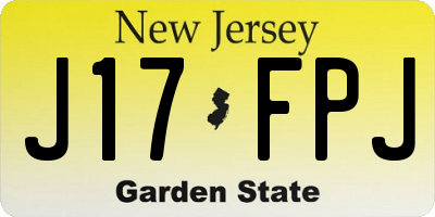 NJ license plate J17FPJ
