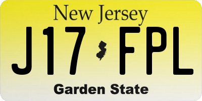 NJ license plate J17FPL