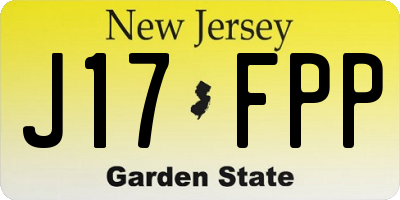 NJ license plate J17FPP