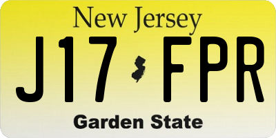 NJ license plate J17FPR