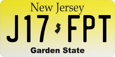 NJ license plate J17FPT