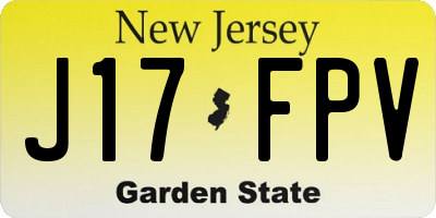NJ license plate J17FPV
