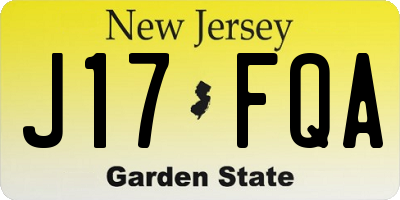 NJ license plate J17FQA