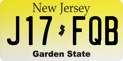 NJ license plate J17FQB