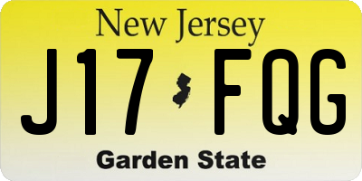 NJ license plate J17FQG