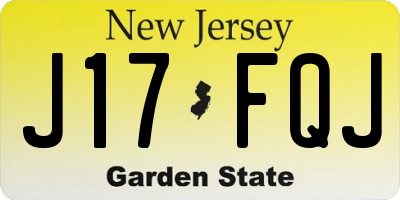 NJ license plate J17FQJ