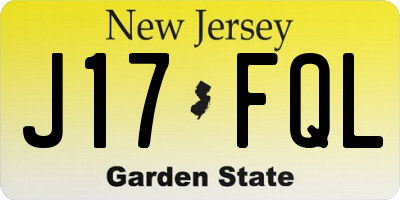 NJ license plate J17FQL