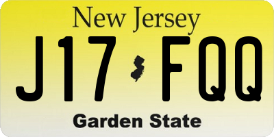 NJ license plate J17FQQ