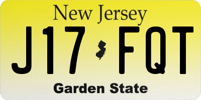NJ license plate J17FQT