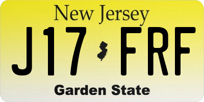 NJ license plate J17FRF