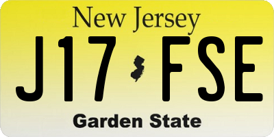 NJ license plate J17FSE