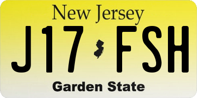NJ license plate J17FSH