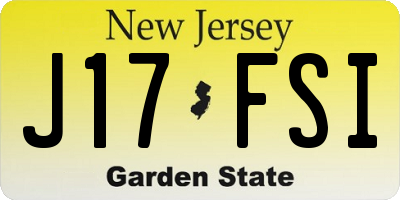 NJ license plate J17FSI