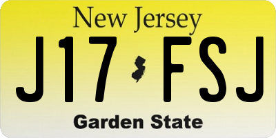 NJ license plate J17FSJ