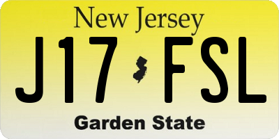 NJ license plate J17FSL