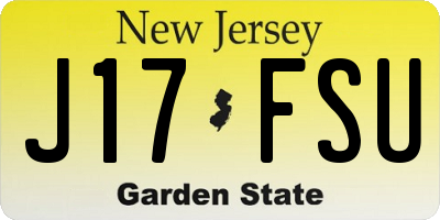 NJ license plate J17FSU