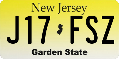 NJ license plate J17FSZ