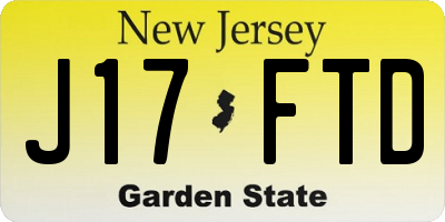 NJ license plate J17FTD