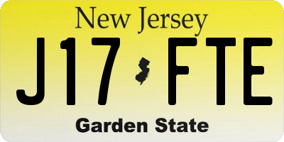 NJ license plate J17FTE