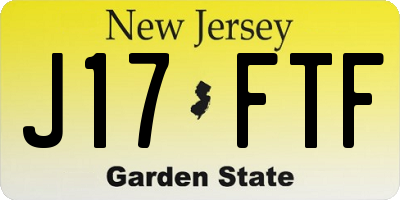 NJ license plate J17FTF