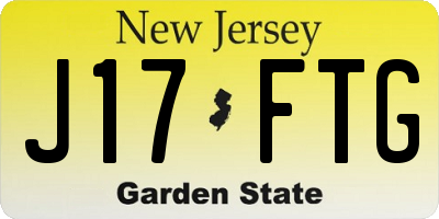 NJ license plate J17FTG