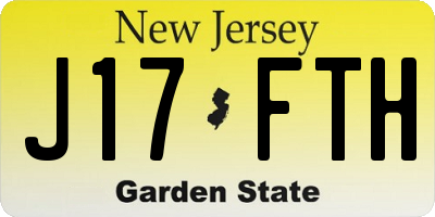 NJ license plate J17FTH