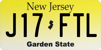 NJ license plate J17FTL
