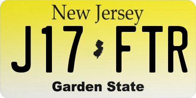 NJ license plate J17FTR