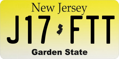 NJ license plate J17FTT