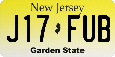 NJ license plate J17FUB