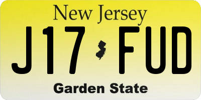 NJ license plate J17FUD