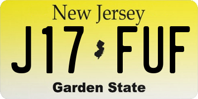 NJ license plate J17FUF
