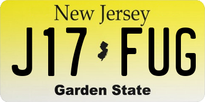 NJ license plate J17FUG