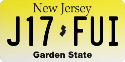 NJ license plate J17FUI