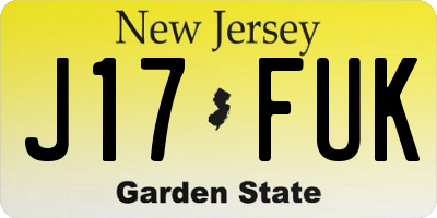 NJ license plate J17FUK