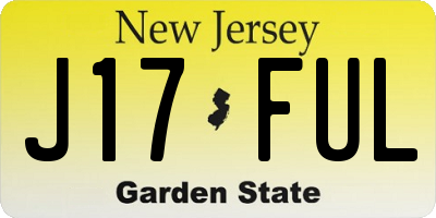NJ license plate J17FUL