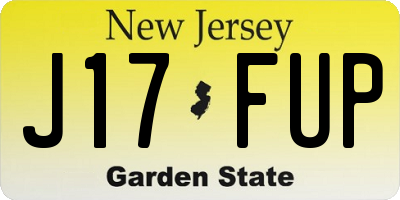 NJ license plate J17FUP