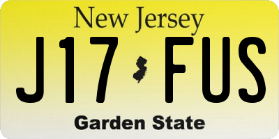 NJ license plate J17FUS