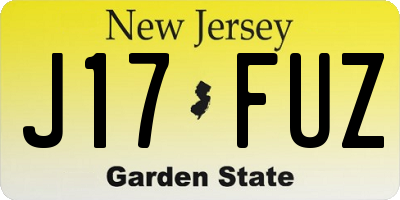 NJ license plate J17FUZ