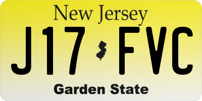 NJ license plate J17FVC