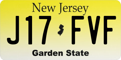 NJ license plate J17FVF